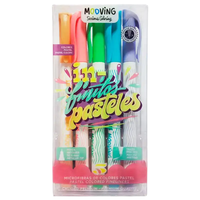 MICROFIBRAS DE COLORES MOOVING PASTEL X5U