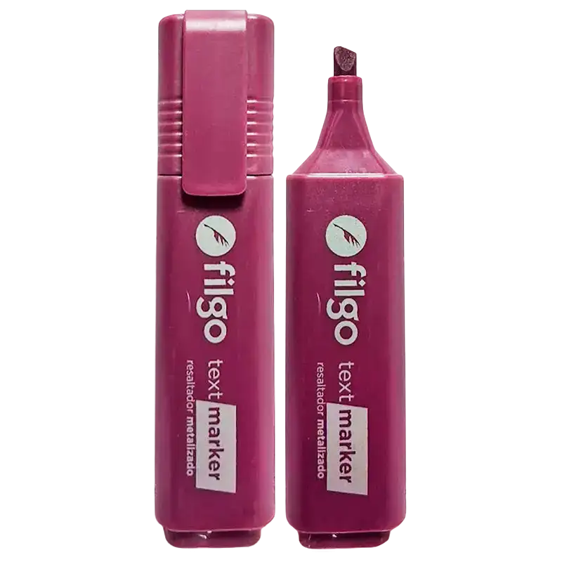 RESALTADOR TEXT MARKER METAL ROSA FILGO