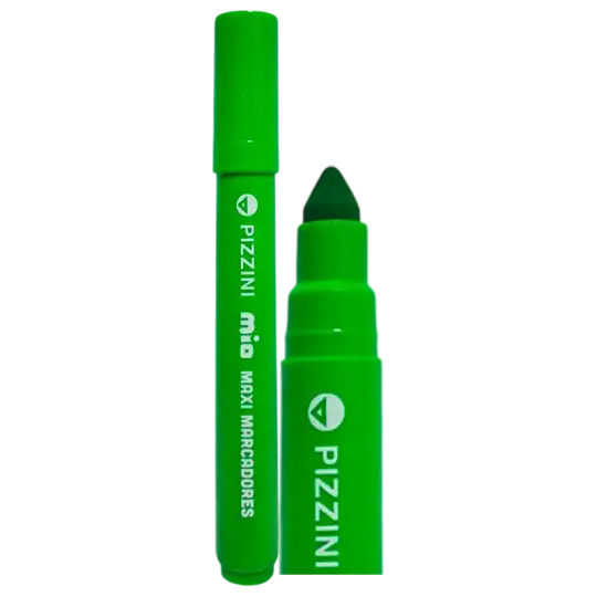 MARCADOR 2x1 PIZZINI VERDE MAXI PUNTA CONICA X1