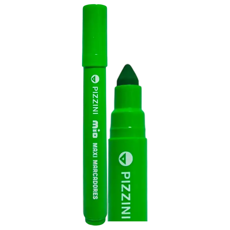 MARCADOR 2x1 PIZZINI VERDE MAXI PUNTA CONICA