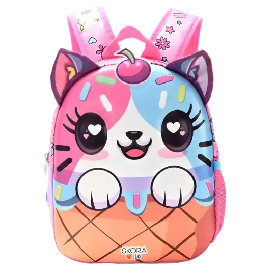 MOCHILA KAWAII TERMOFORMADA GATITO 12PULG