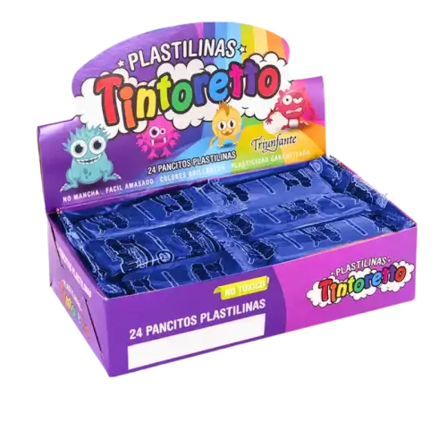 PLASTILINA 25 PANSITOS X24U Azul TINTORETTO