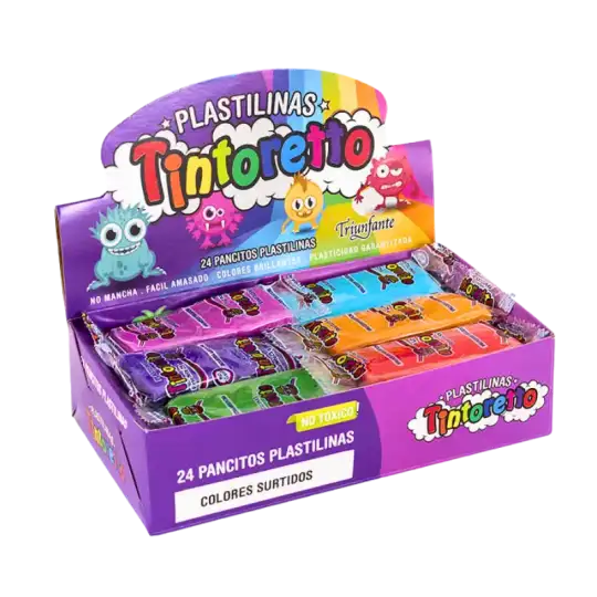 PLASTILINA 25 PANCITOS X24U Surtida TINTORETTO
