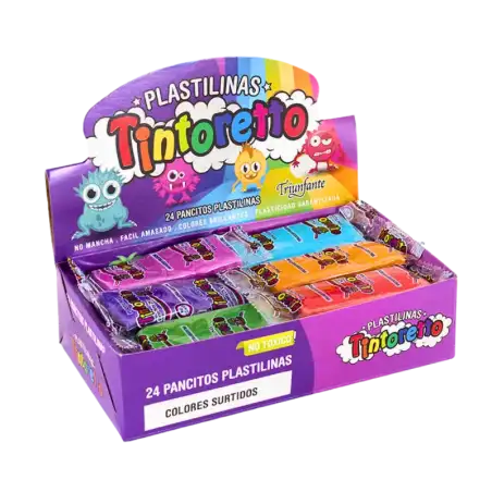 PLASTILINA 25 PANCITOS X24U Surtida TINTORETTO
