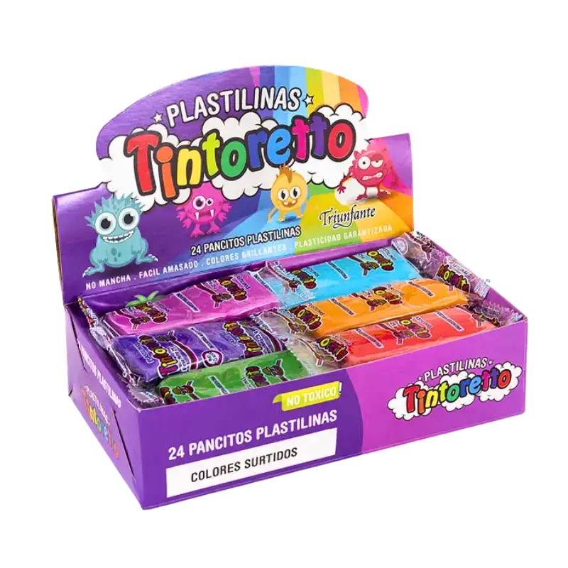 PLASTILINA 25 PANCITOS X24U Surtida TINTORETTO