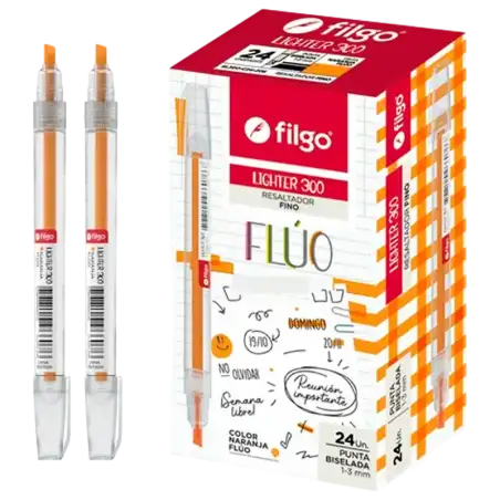 RESALTADOR FINO LIGHTER 300 NARANJA FLUO FILGO