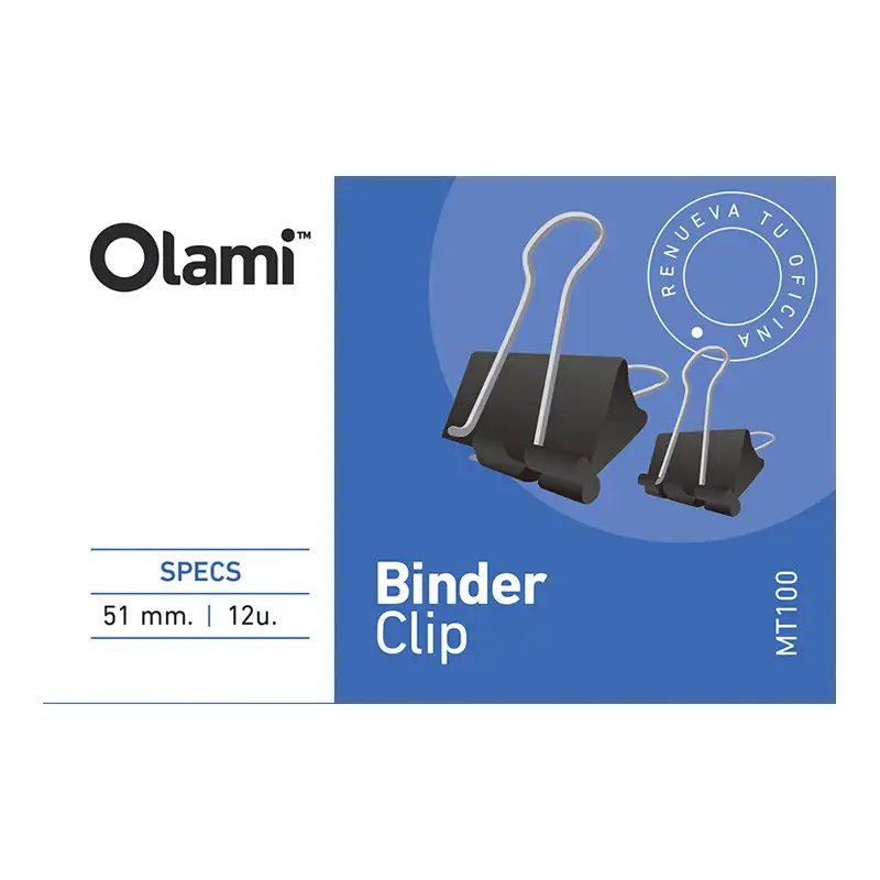 APRETADOR BINDER CLIP 51MM X12 OLAMI