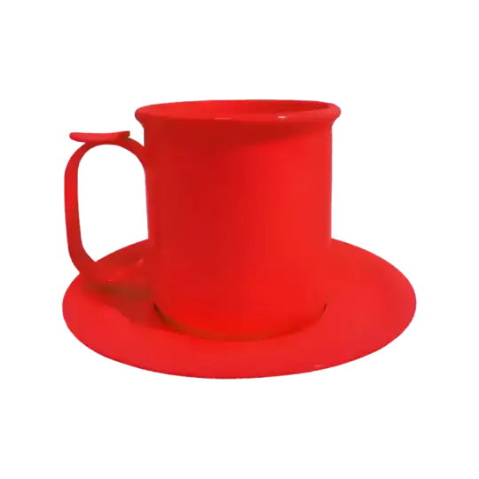 SET DE JARDIN JARRO Y PLATO 18CM ROJO JESI
