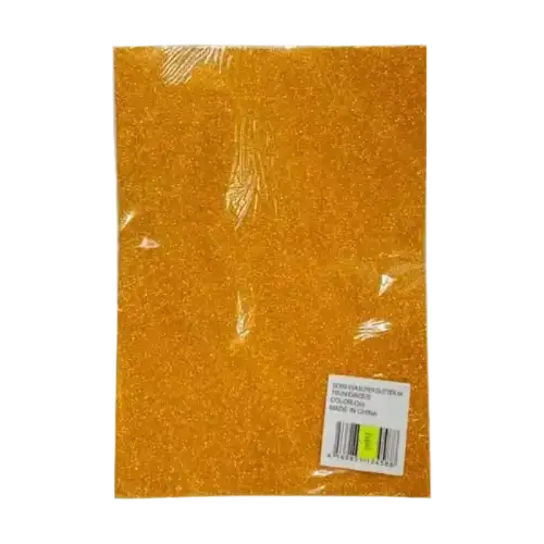 GOMA EVA GLITTER REXON A4 X5 ADHES AMARILLO