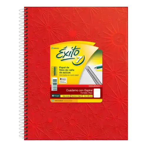 CUADERNO E7 FORRADO ROJO 60 H RAY EXITO