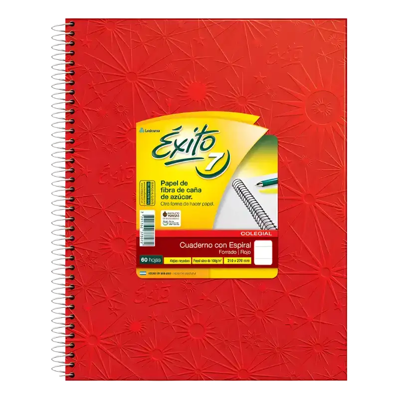 CUADERNO E7 FORRADO ROJO 60 H RAY EXITO