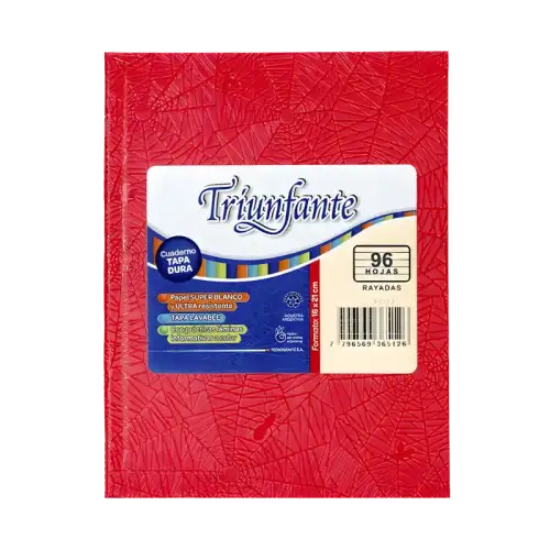CUADERNO T/D ROJA 100HJ TRIUNFANTE