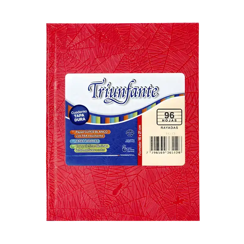 CUADERNO 123 T/D 100H RojoTRIUNFANTE