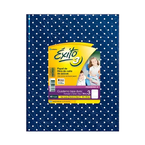 CUADERNO E3 19X23 LUNARES AZUL 48H RAY EXITO