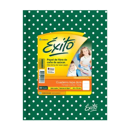 CUADERNO E3 19X23 LUNARES VERDE 48 H RAY EXITO