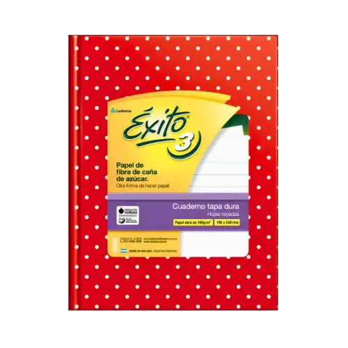 CUADERNO E3 19X23 LUNARES ROJO 48H RAY EXITO