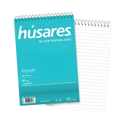 BLOCK HUSARES A4 ESPIRAL 80HJS RAYADAS