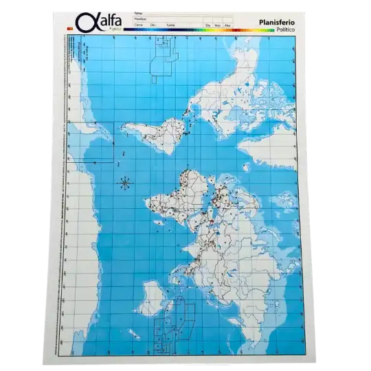 MAPA N6  PLANISFERIO POLITICO  X 5 u