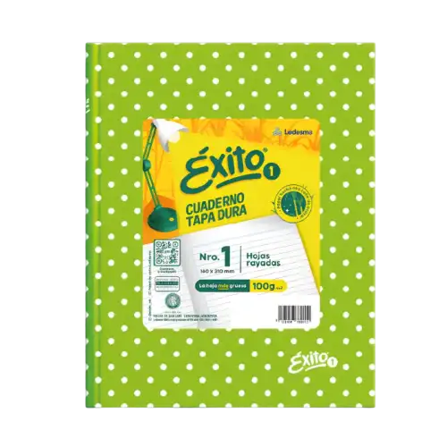 CUADERNO E1 16X21 LUNARES VERDE MZA 48H RAY EXITO
