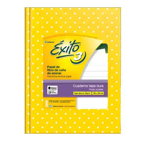CUADERNO E3 19X23 LUNARES AMARILLO 48H RAY EXITO