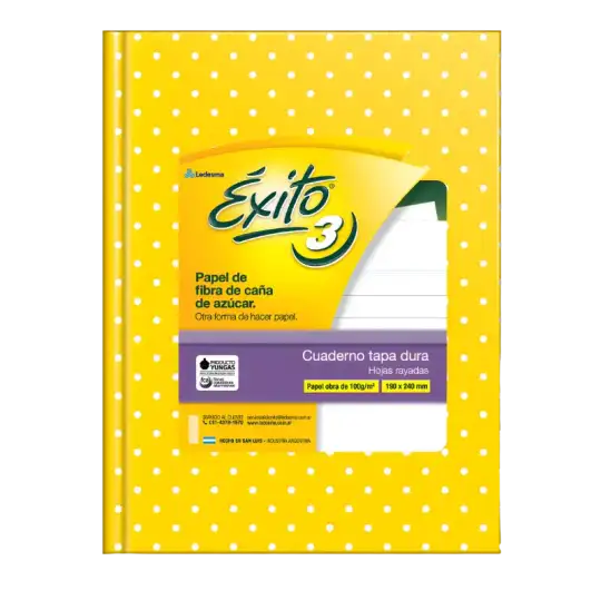 CUADERNO E3 19X23 LUNARES AMARILLO 48H RAY EXITO