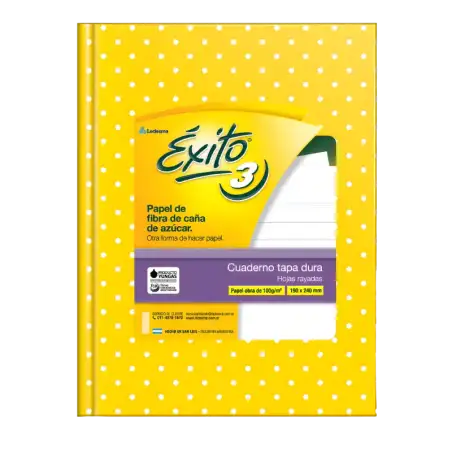 CUADERNO E3 19X23 LUNARES AMARILLO 48H RAY EXITO