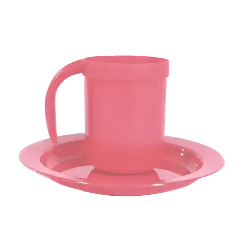 SET DE JARDIN JARRO Y PLATO 18CM ROSA JESI