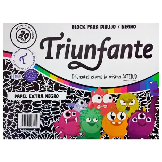 BLOCK DIBUJO 20H negro TRIUNFANTE