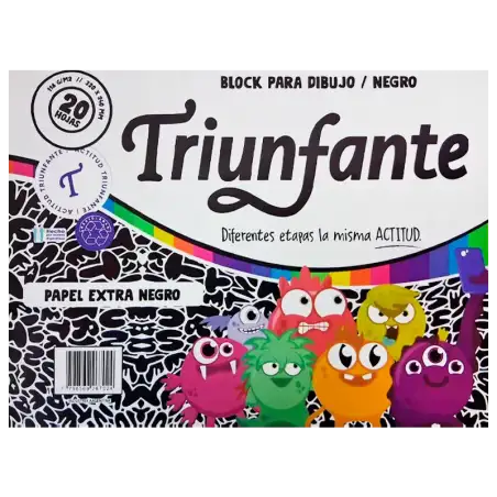 BLOCK DIBUJO 20H negro TRIUNFANTE