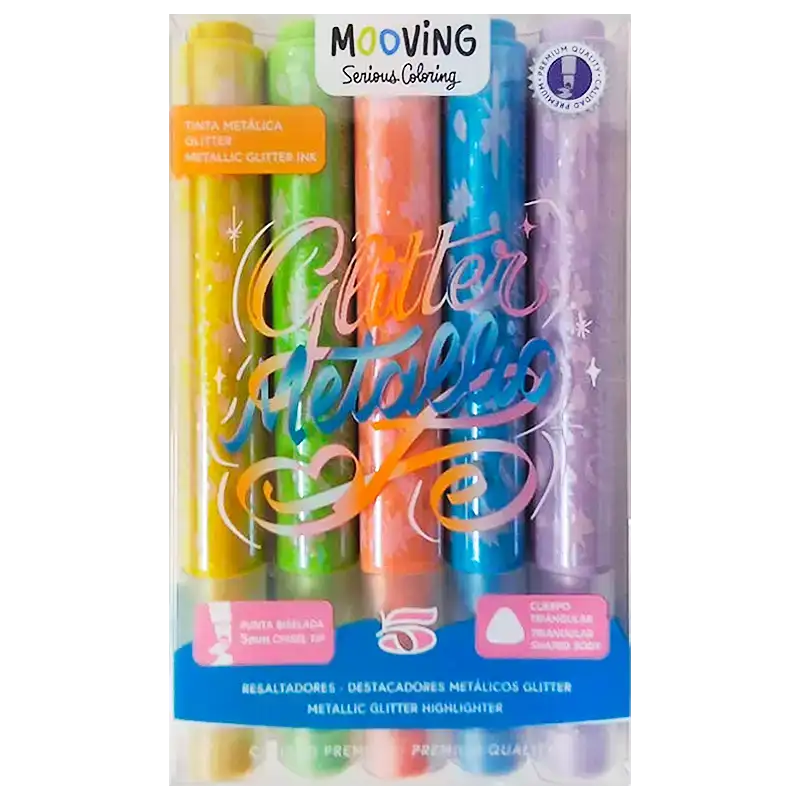 RESALTADORES METALICOS GLITTER X5 MOOVING