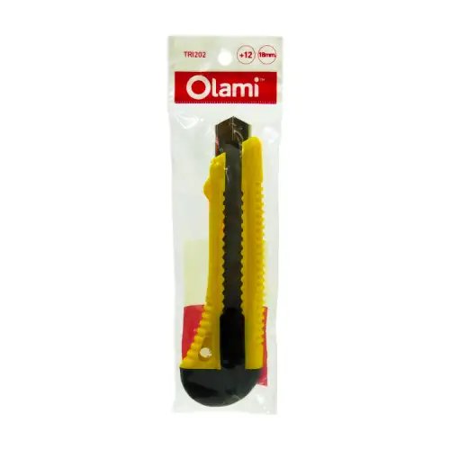 TRINCHETA PLASTICA C/GUIA METAL 18MM OLAMI X1U
