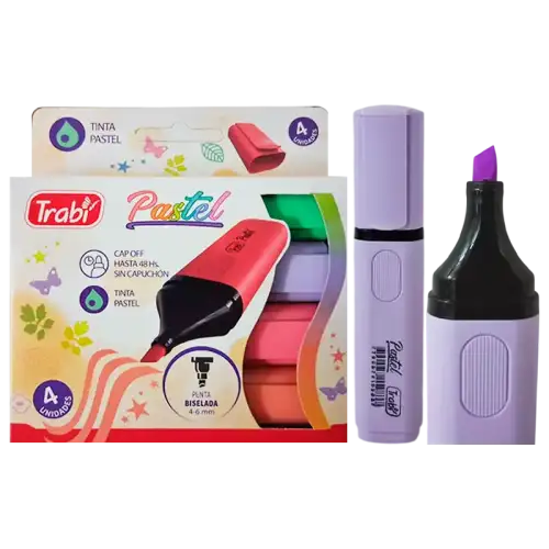 RESALTADOR PASTEL X4 TRABI