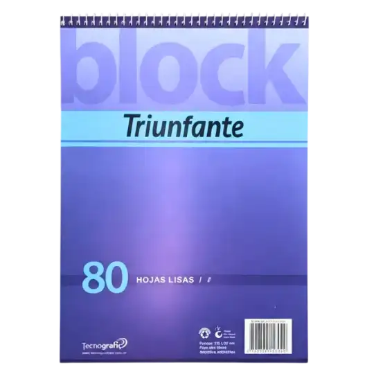 BLOCK A5 C/ ESPIRAL 80H Liso TRIUNFANTE