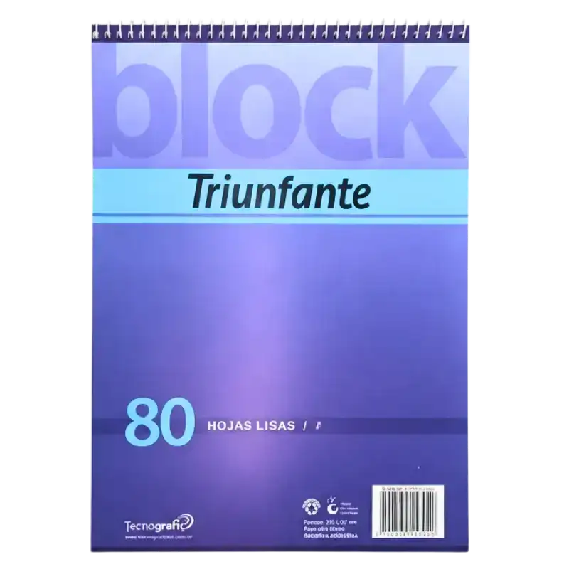 BLOCK A5 C/ ESPIRAL 80H Liso TRIUNFANTE