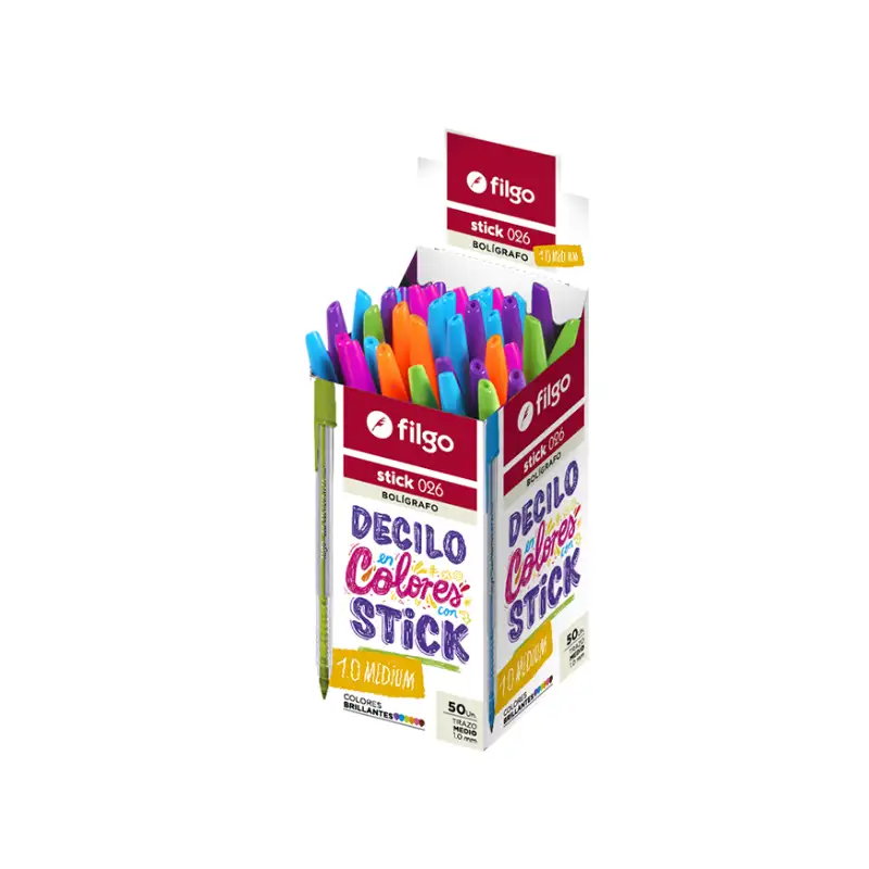 BOLIGRAFO STICK 026 COLORES SURT CAJAX50U FILGO