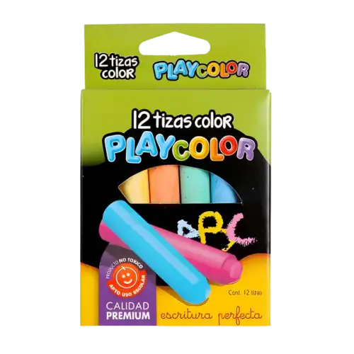 TIZA ESCOLAR PLAYCOLOR  COLOR X12