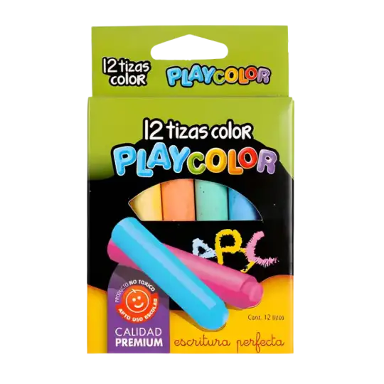 TIZA ESCOLAR PLAYCOLOR  COLOR X12