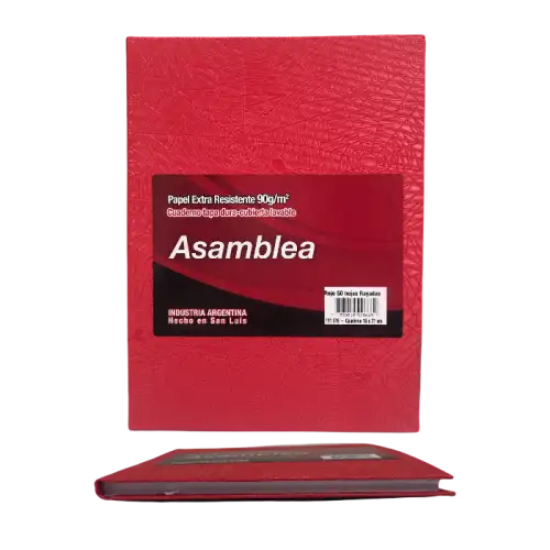 CUADERNO ASAMBLEA 16X21 50HJS RAYADAS ARANIA ROJO