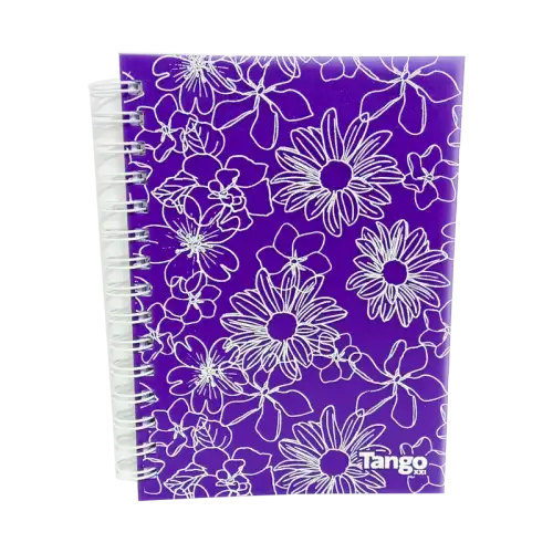 CUADERNO TANGO 16X21 120HJS RAYADAS ESPIRAL FLORES