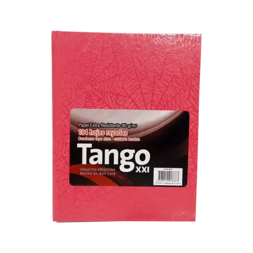CUADERNO TANGO 16X21 194HJS RAYADAS ARANIA ROJO