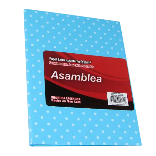 CUADERNO ASAMBLEA 16X21 50HJS RAYADAS LUNAR CELEST