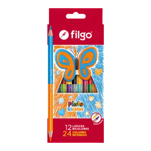 LAPICES DE COLORES BICOLORES X12 LARGOS FILGO