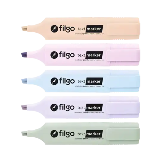 RESALTADOR TEXT MARKER MUTE ESTUCHE X5 FILGO
