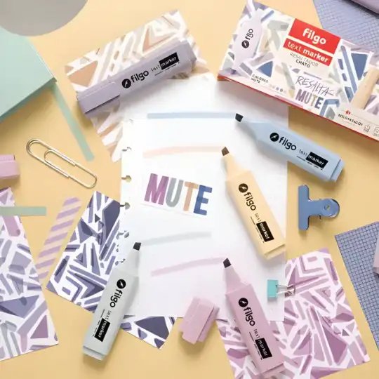 RESALTADOR TEXT MARKER MUTE ESTUCHE X5 FILGO