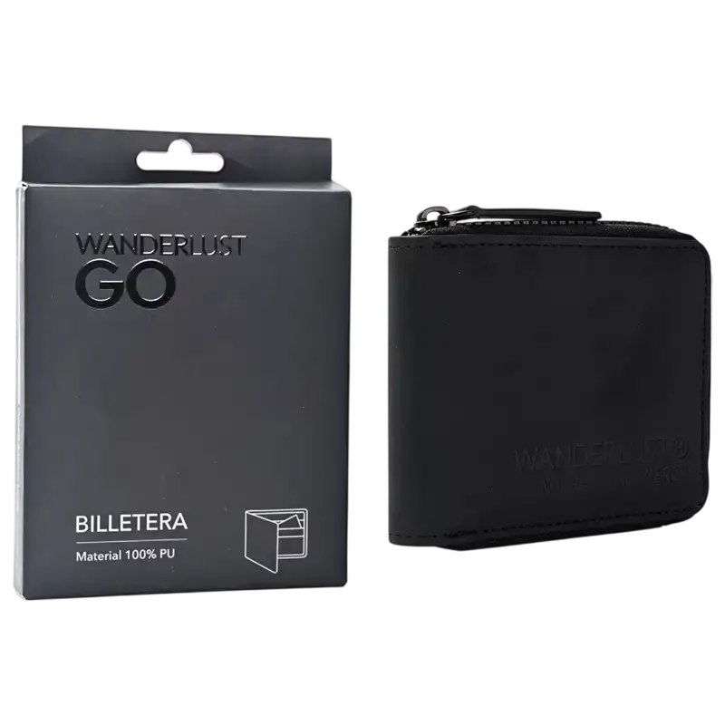 BILLETERA ENGOMADA CON CIERRE NEGRO