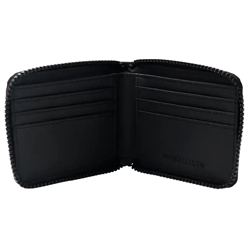 BILLETERA ENGOMADA CON CIERRE NEGRO