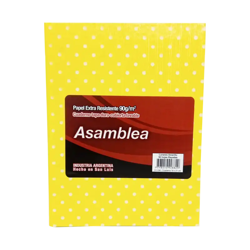 CUADERNO ASAMBLEA 16X21 50HJS RAYADAS LUNAR AMARIL