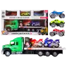CAMION CON CONTENEDOR DE AUTOS Y MOTOS