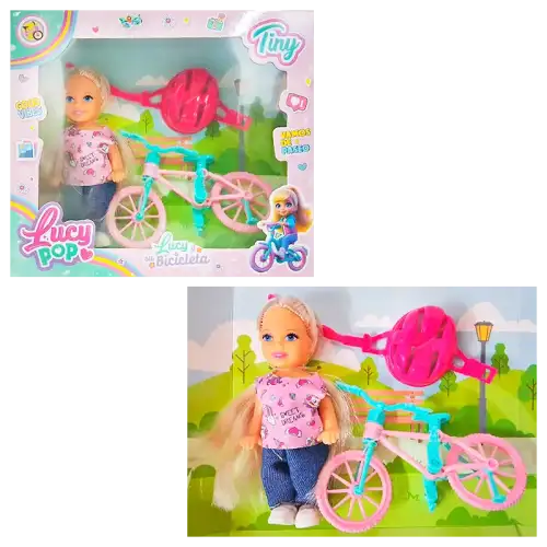 MINI MUNIECA LUCY POP TINY CON BICI
