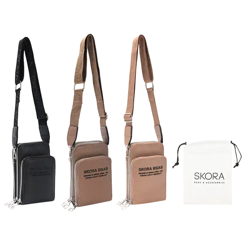 BANDOLERA PORTA CELULAR CON BOLSA TELA MODAX